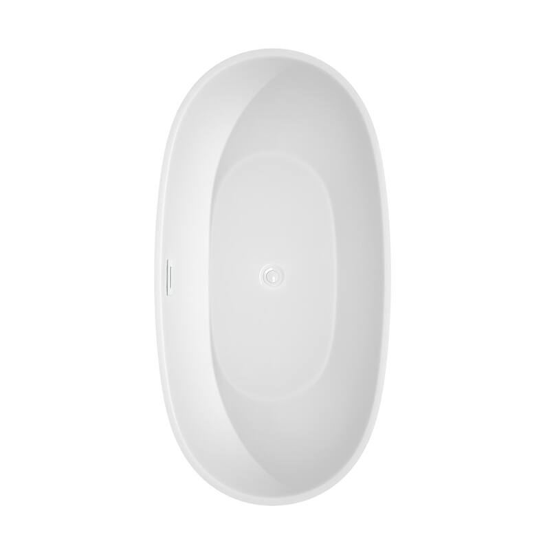 Wyndham Collection Juno 63" Freestanding Soaking Tub with Tub Filler