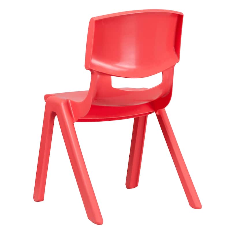 4 Pack Plastic Stack School Chair with 15.5"H Seat, 3rd-7th School Chair