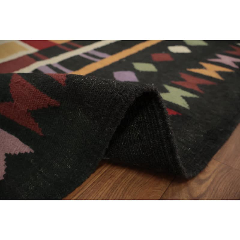 Hand Woven Oriental 100% Wool Carpet Southwestern Tribal Multi-Colored Kilim Area Rug - 10' 0'' X 8' 4''