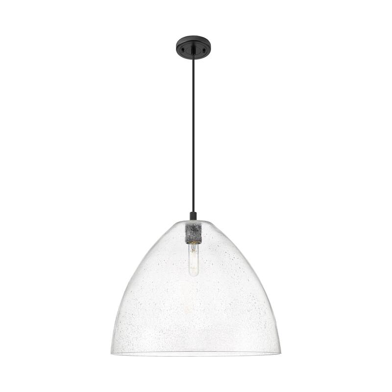 Innovations Lighting Downtown Urban - Crown Point - 1 Light 16" Bristol Cord Hung Pendant - Seedy/Matte Black