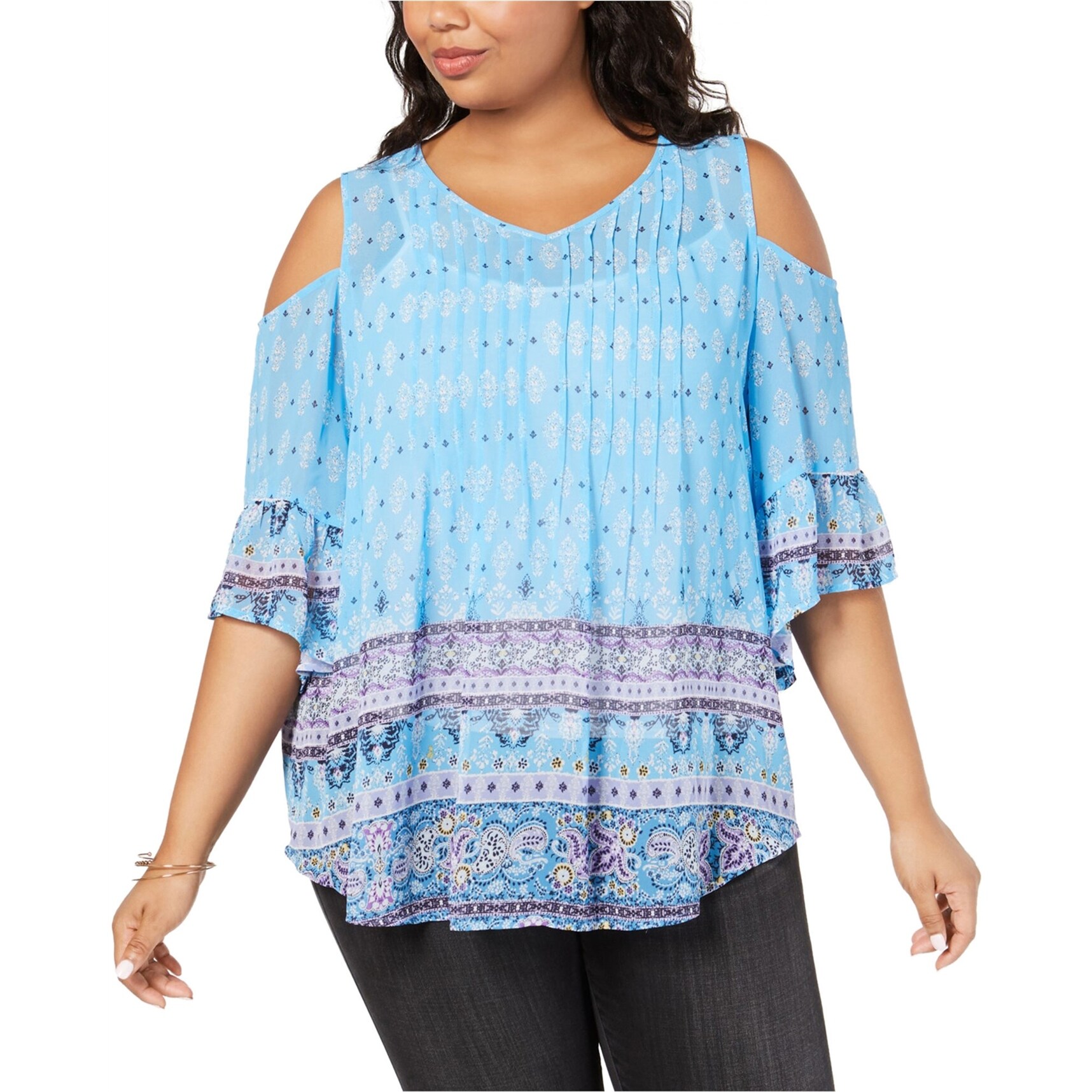 style & co cold shoulder top
