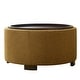 preview thumbnail 36 of 71, Huimo Modern round wooden tray Ottoman with Storage