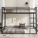 preview thumbnail 12 of 14, Metal Black Bunk Bed for Teens and Adults