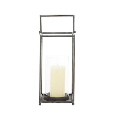 Metal Decorative Candle Lantern - Black - Roche River Decor