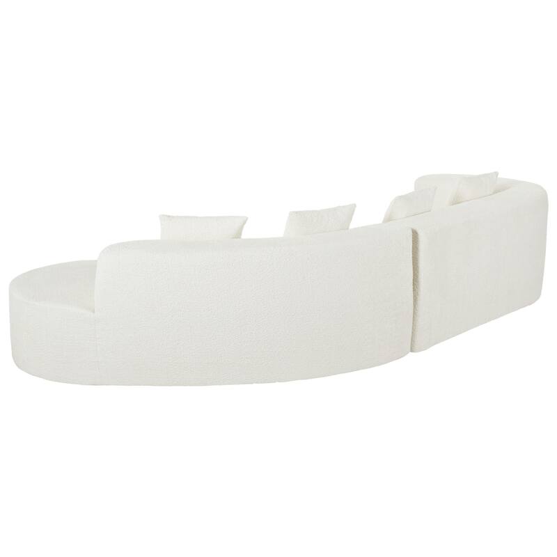 Roomfitters 132" Sectional Sofa, Modern Curved Design L-Shaped Modular Couch for Living Room Furniture