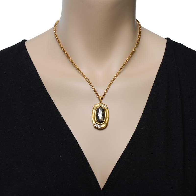 Kendra Scott Anna 14K Gold Plated Pendant Necklace - 1.4" x 0.86"