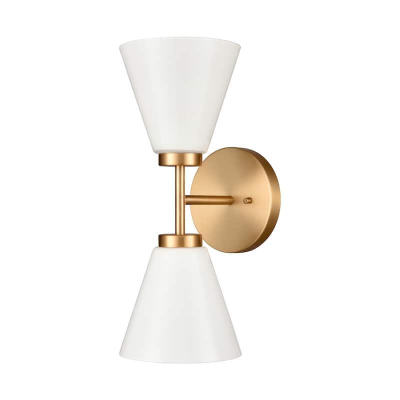 Houghton 15-inch High 2-Light Vanity Light in Brushed Gold