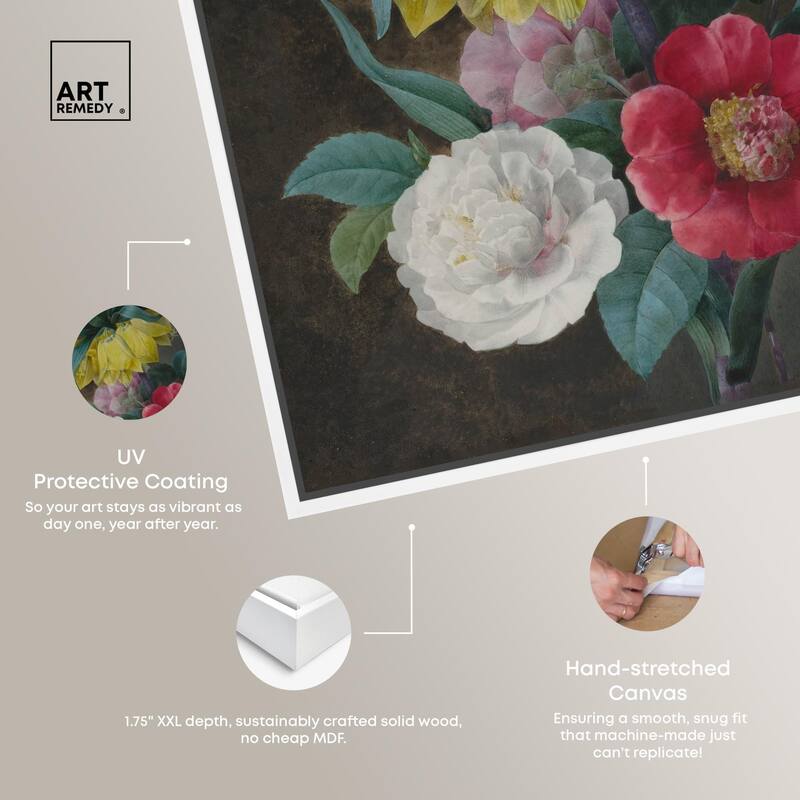 Four Peonies and a Crown Canvas by Art Remedy