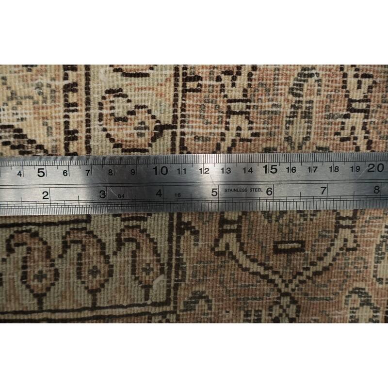 Hand Knotted Oriental 100% Wool Carpet Traditional All-Over Beige & Ivories Mood Area Rug - 9' 10'' X 7' 0''