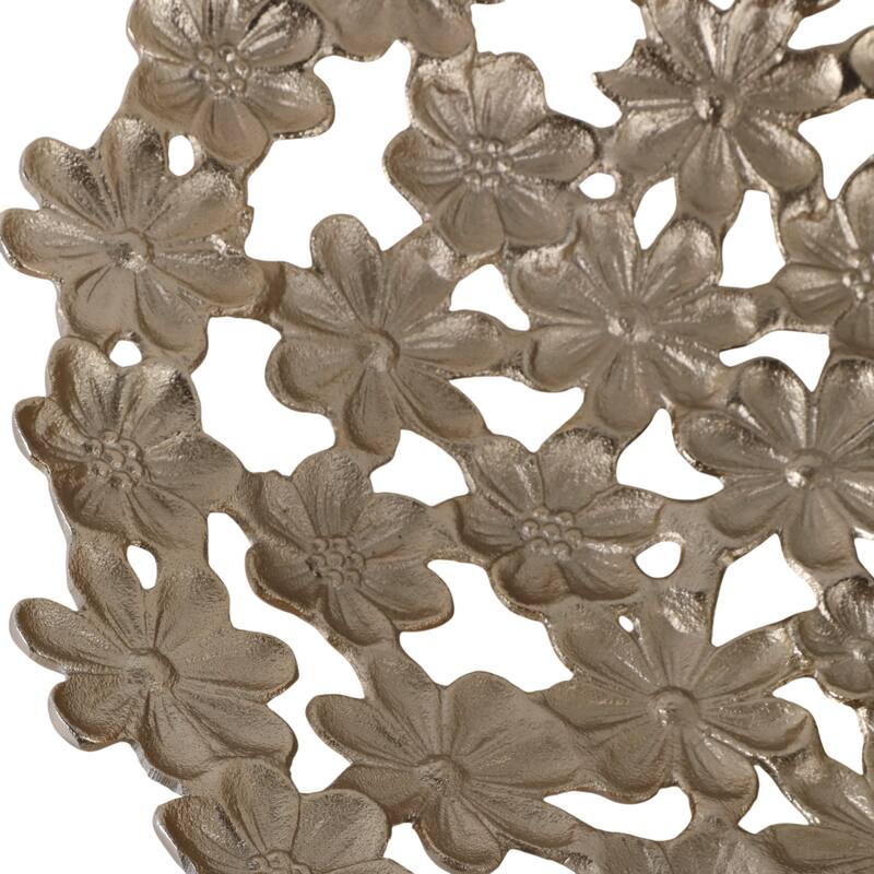 Aluminum Decorative Vase Floral Openwork Design Glam Style Modern