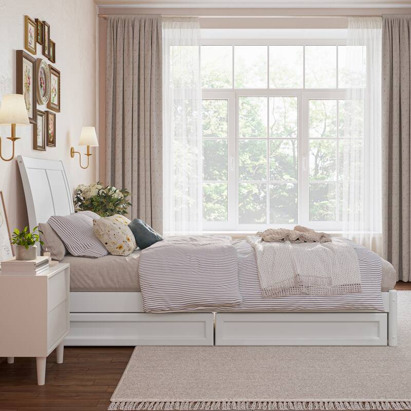 Andorra Platform Bed with Panel Footboard and Storage Drawers