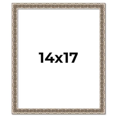 14x17 Frame Silver Versailles Ornate Solid Wood Picture Frame | 1 Inch
