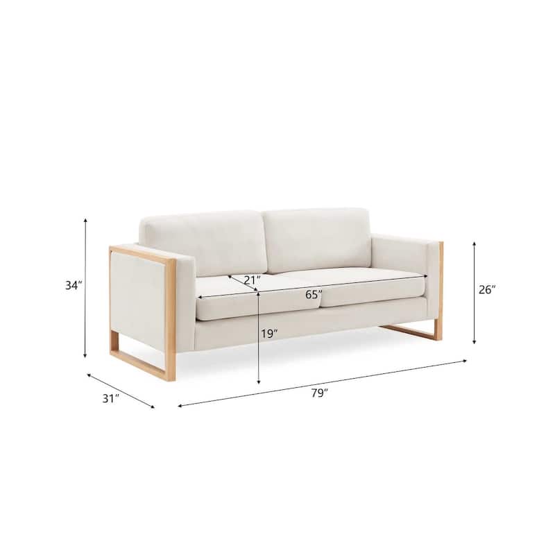 Christopher Knight Home - Lily Modern 79" 3-Seater Sofa with Solid Wood Legs