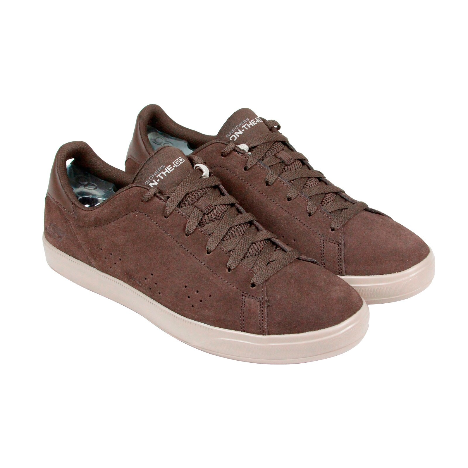 Shop Skechers Point Mens Brown Suede Lace Up Lace Up Sneakers