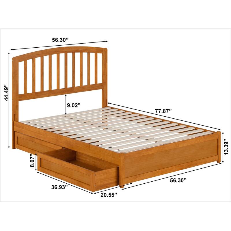 Lucia Platform Bed with Panel Footboard and Storage Drawers