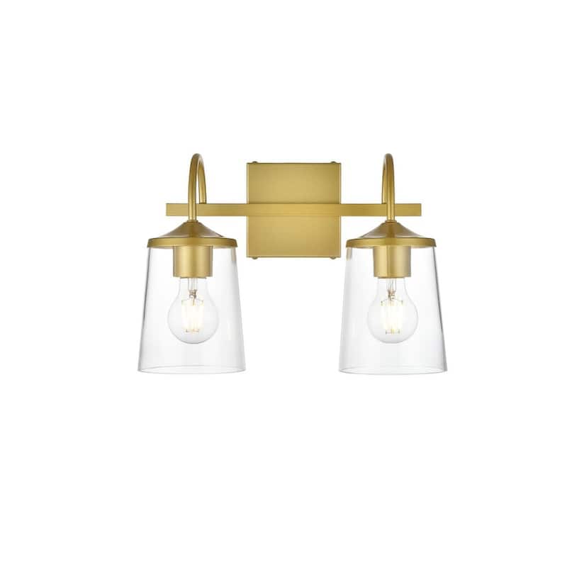 Avant 1 Light Black and Clear Bath Sconce - Brass - 14