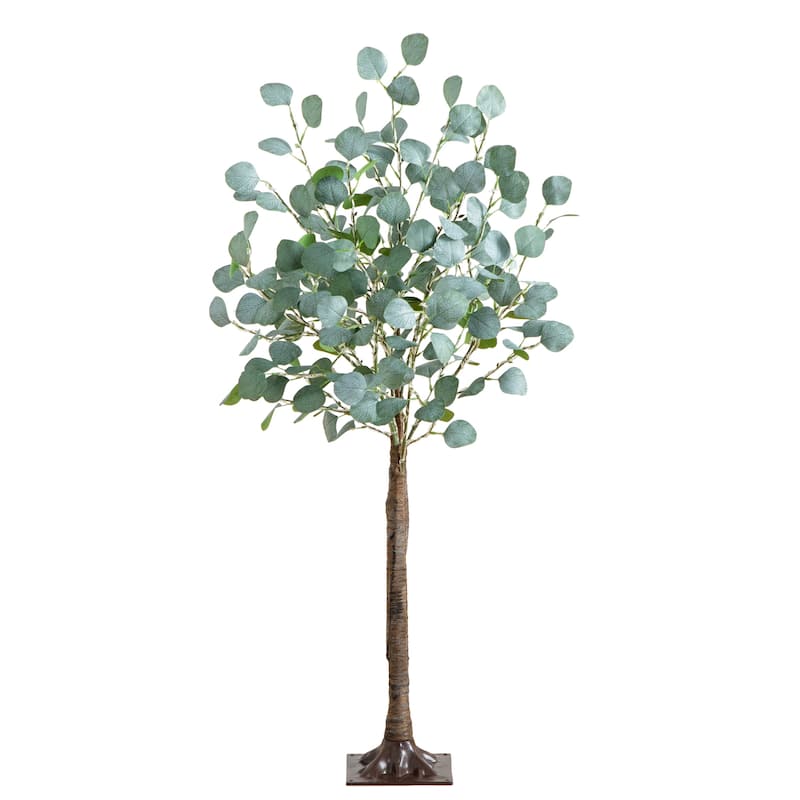 Pre-Lit Artificial Eucalyptus Tree - 4' - Warm White LED Lights