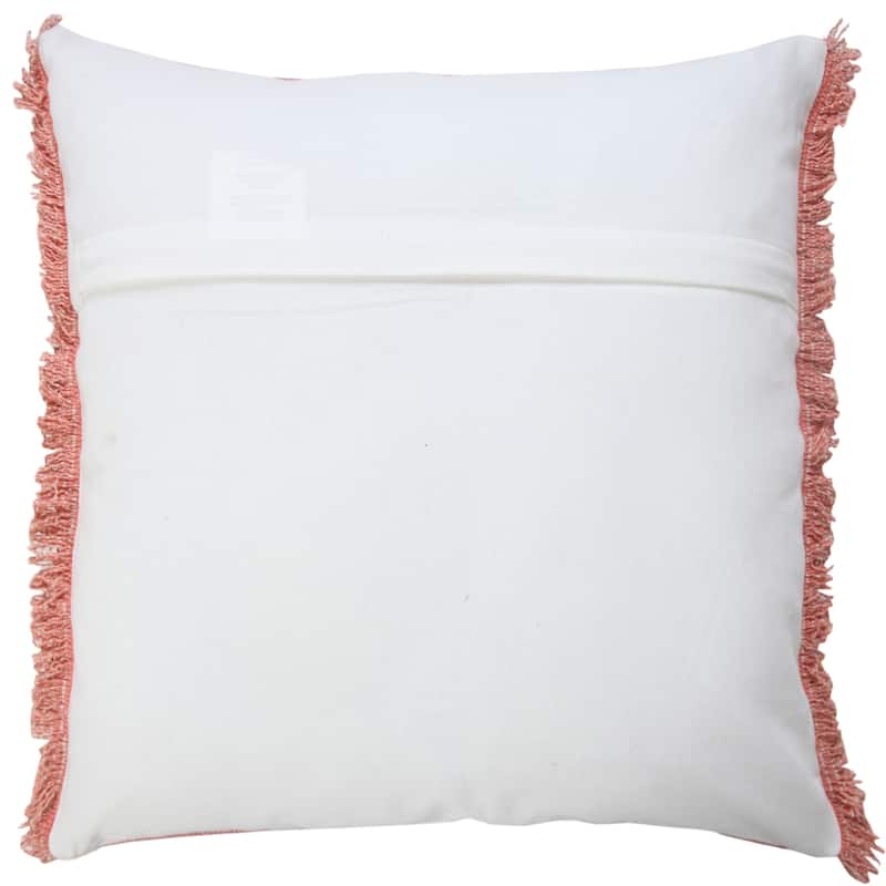 HomeRoots 20" X 20" Dusty Rose Pink And Muted Clay 100% Cotton Zippered Pillow