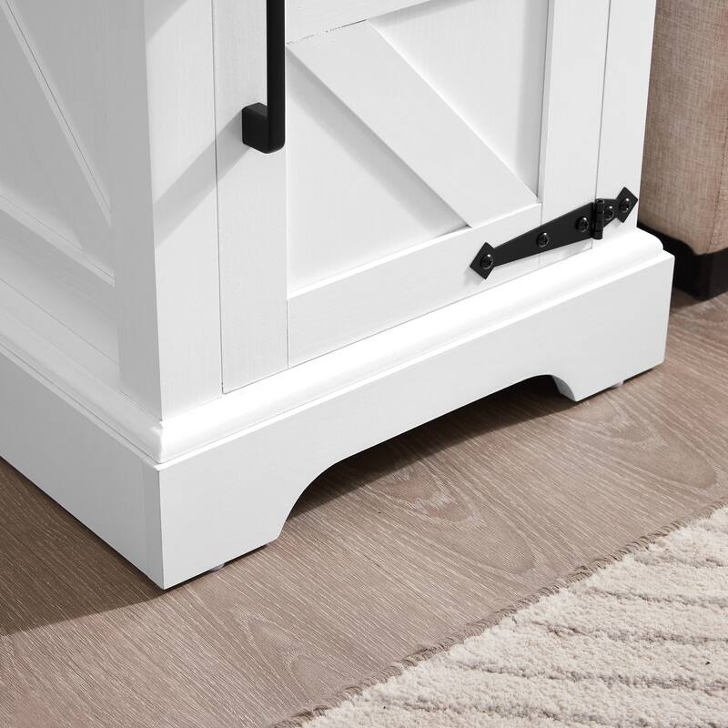 GDF Studio - Rochblave Farmhouse Engineered Wood End Table with Barn Door