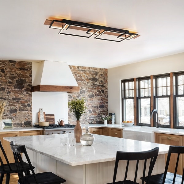 Flush mount rectangular chandelier on sale