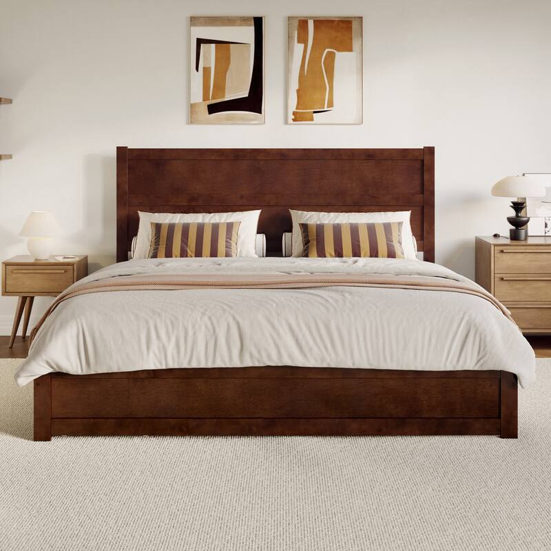 Aveline Wood Platform Bed with Matching Footboard & Storage Drawers