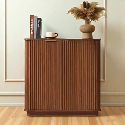 31.5'' Modern Buffet Cabinet Sideboard with Storage, Curved Wave Design Accent Cabinet for Dining Room & Entryway