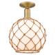 Option Brushed Brass / White Glass with Brown Rope