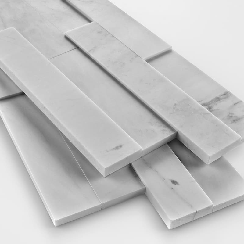 Cliffside 8 in. x 22 in Panel and 8 in. x 24 in. Corner Honed Marble Wall Tile