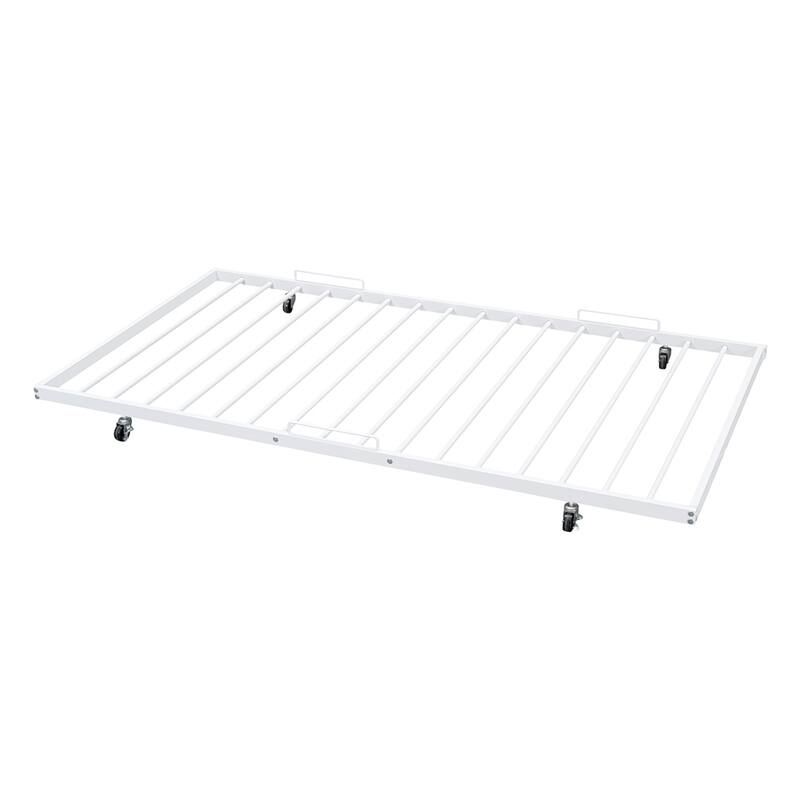 Modern Full XL Over Queen Metal Bunk Bed with Twin Size Trundle