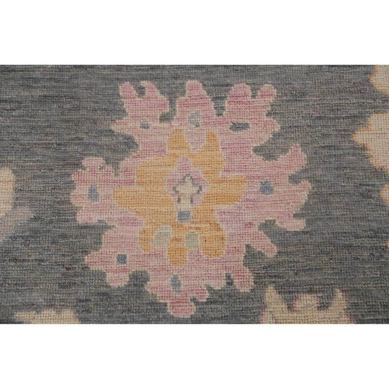 Hand Knotted Oriental 100% Wool Carpet Transitional All-Over Greys & Charcoal Oushak Area Rug - 10' 0'' X 8' 0''