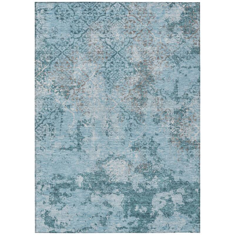 HomeRoots Floral Transitional Rectangle Outdoor Rug