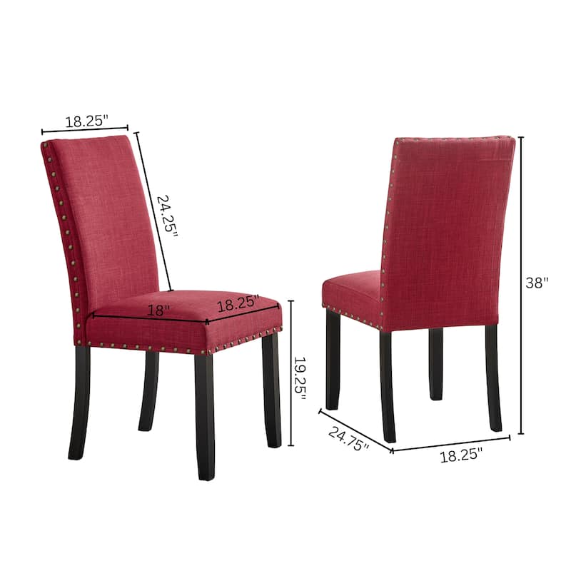Roundhill Furniture Biony Espresso Wood 5-piece Dining Set with Nailhead Trim
