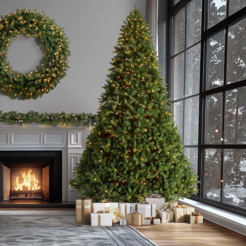 National Tree Company 12 ft. Downswept Douglas Fir Tree with Clear Lights - 12 Foot