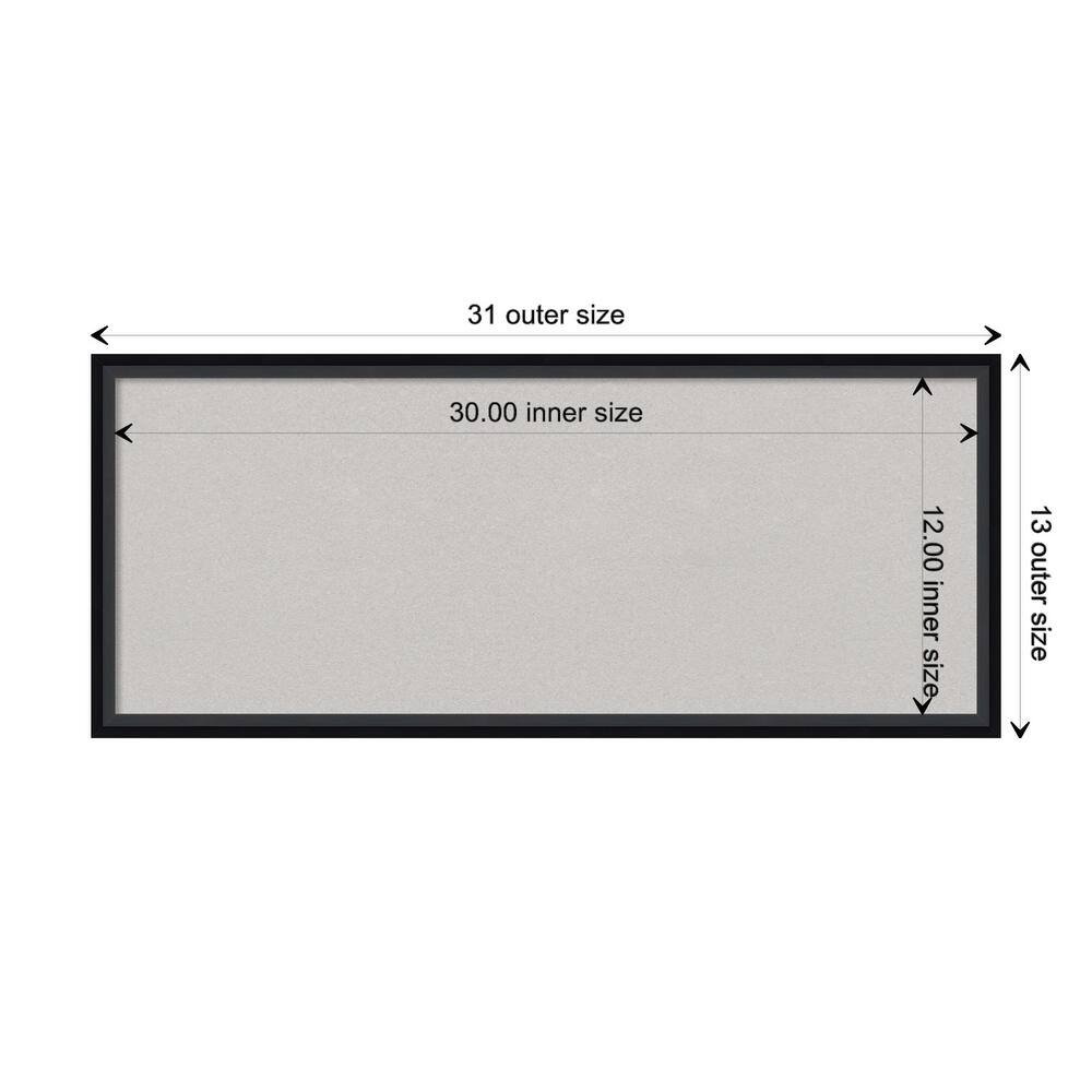 Lucie Wood Framed Grey Corkboard Bulletin Board