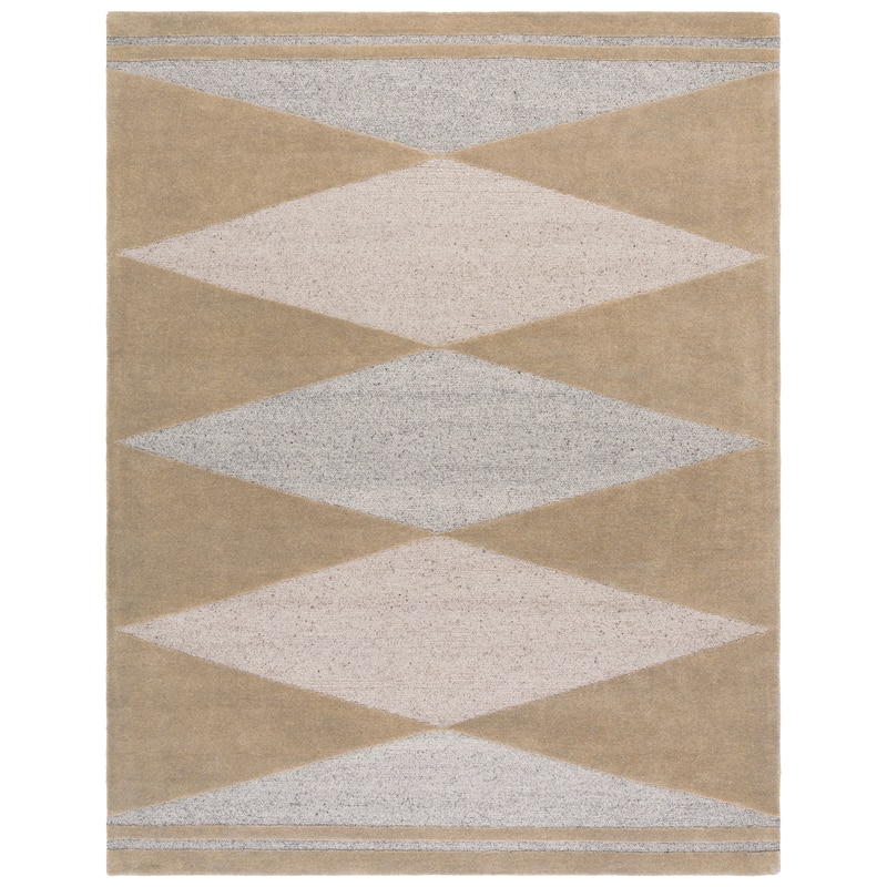 SAFAVIEH Handmade Manhattan Kotono Contemporary Wool Rug - Brown/Grey - 8' x 10'