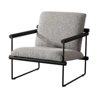 Modrest Ravina Modern Grey Fabric & Black Accent Chair