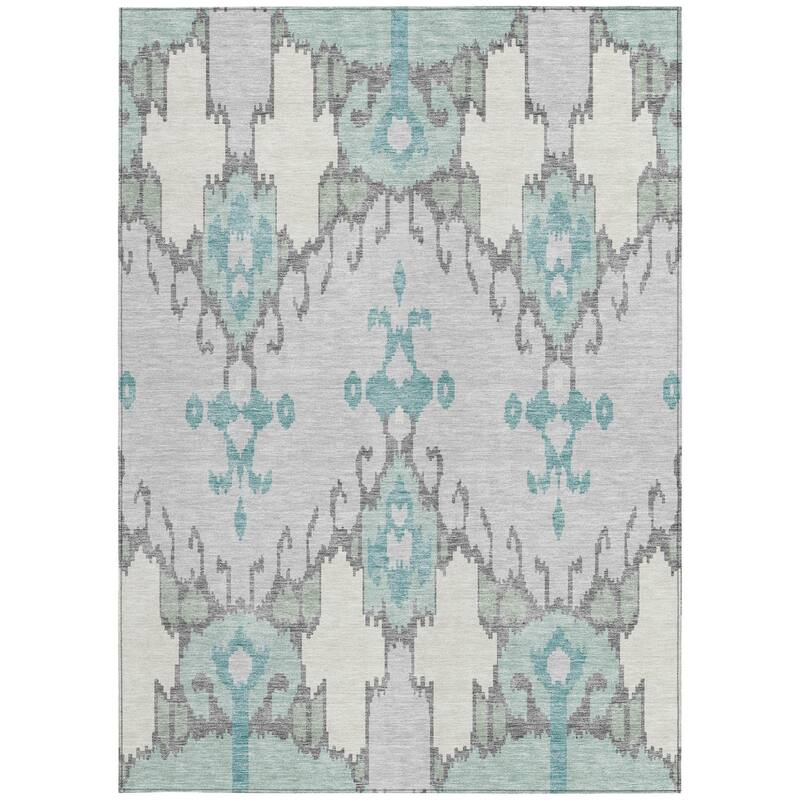 HomeRoots Ikat Transitional Rectangle Outdoor Rug