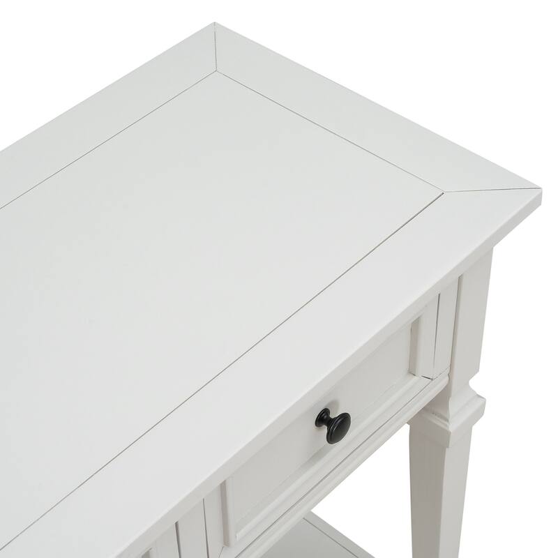 Classic Retro Style Console Table with Three Top Drawers and Open Style Bottom Shelf