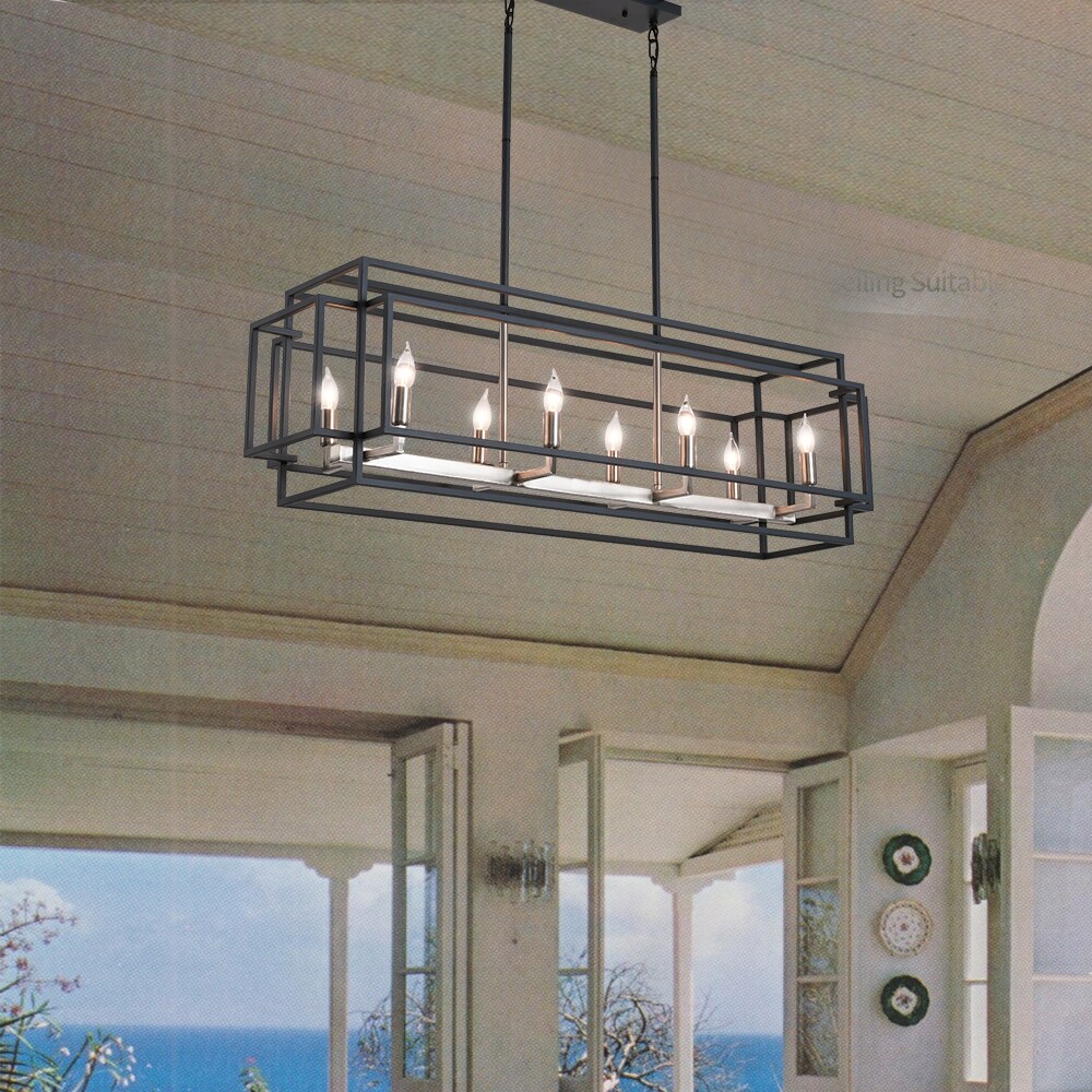 Odie 8 light shop kitchen island pendant