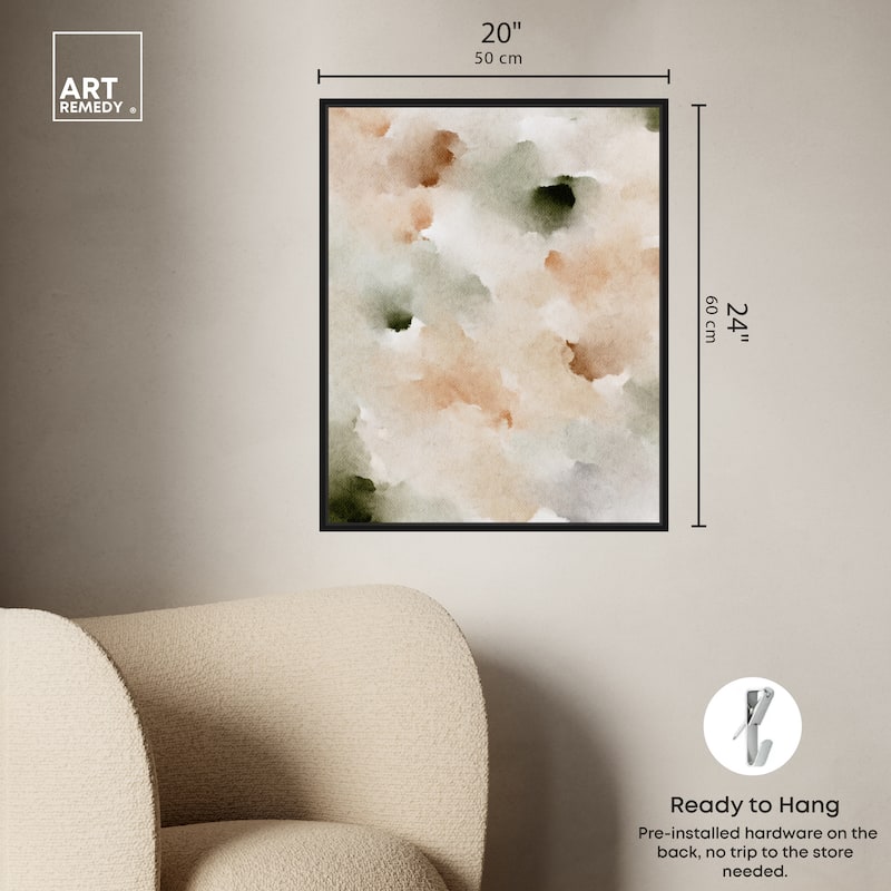 Art Remedy Cotton Balls And Cinnamon Framed Watercolor Boho Abstracts