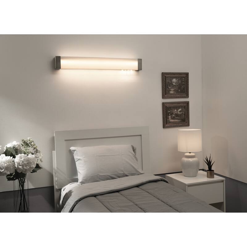 Algiers 50" LED Overbed Wall Light - 49.25"L x 4.88"Ext x 4.5"H - 49.25"L x 4.88"Ext x 4.5"H - Satin Nickel