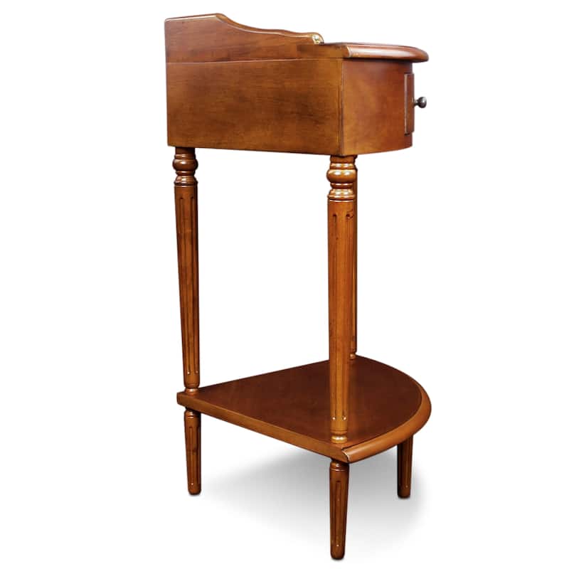 Leick Home One Drawer Corner Stand with Shelf