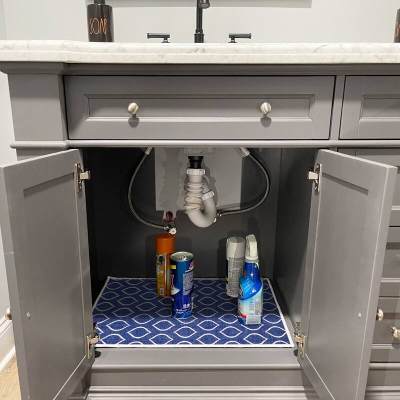 Under Sink Mat - Ultra-Absorbent Cotton Shelf Liners For Kitchen Cabinets - 2X3 feet
