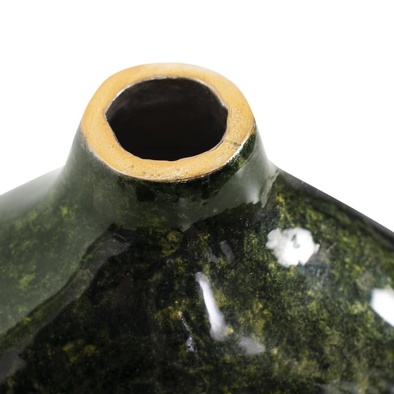 Renaldi Emerald Gold Round Vase- Medium