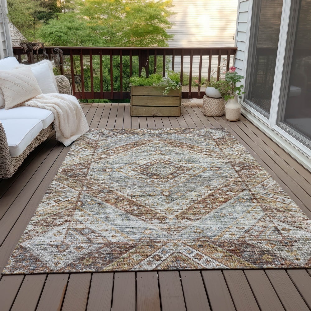 Machine Washable Indoor/Outdoor Traditional Ali Chantille Rug