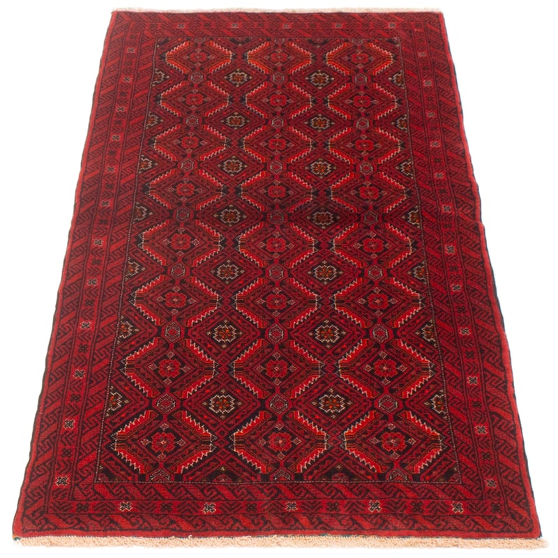 ECARPETGALLERY Hand-knotted Royal Baluch Red Wool Rug - 3'1 x 6'2