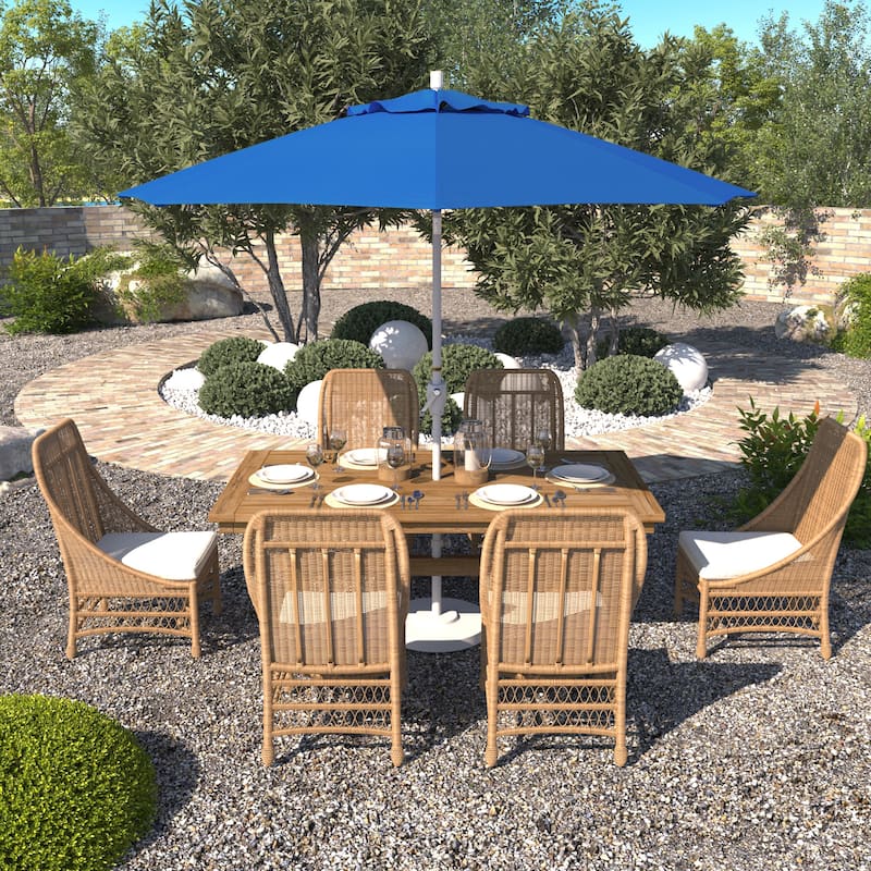 Pompano 9ft Crank Lift Push Button Tilt Round Patio Umbrella by Havenside Home, Base Not Included