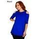 Simply Ravishing Women's Cold Shoulder Flare 3/4 Sleeve Blouse Top Tunic Shirt (Size: S-5X) - Thumbnail 18