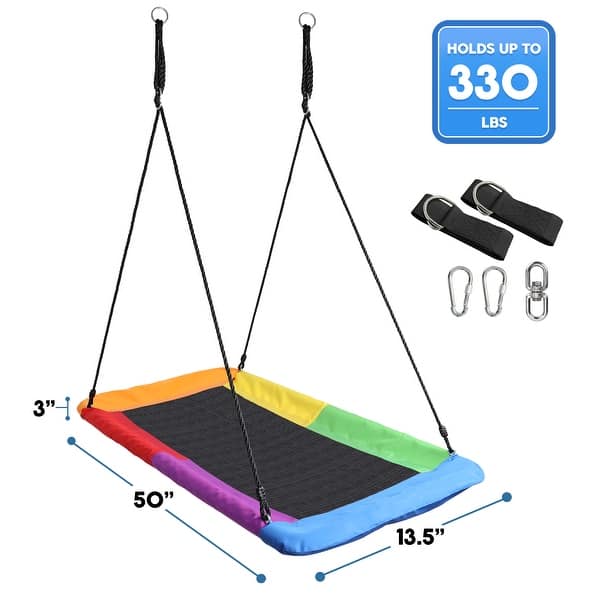 Saucer Tree Swing, Giant Outdoor Rectangle Platform Swing for Kids ...