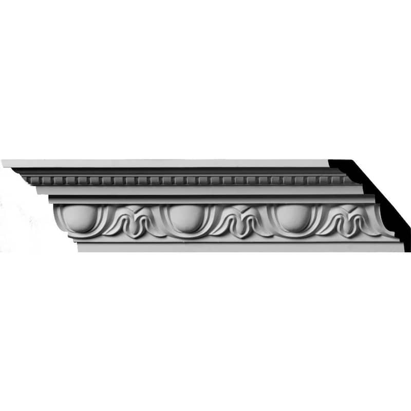 Traditional Egg & Dart with Beads Crown Moulding - 3 1/4"H x 2 3/4"P x 4 3/8"F x 94 1/2"L - 3 1/4"H x 2 3/4"P x 4 3/8"F x 94 1/2"L